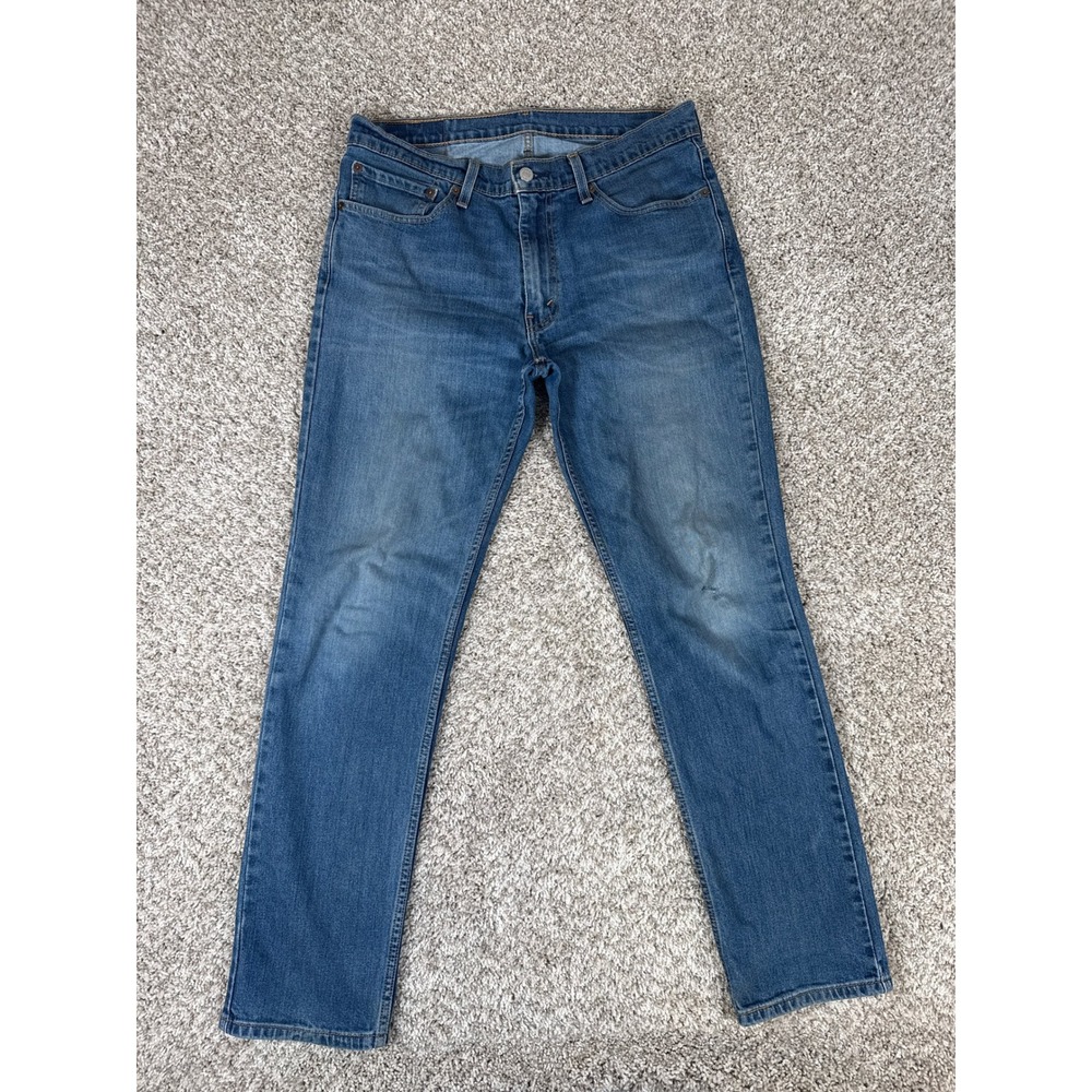 Levi's 511 Jeans Mens 34x32 Blue Medium Wash Distressed Denim‎ Slim Fit